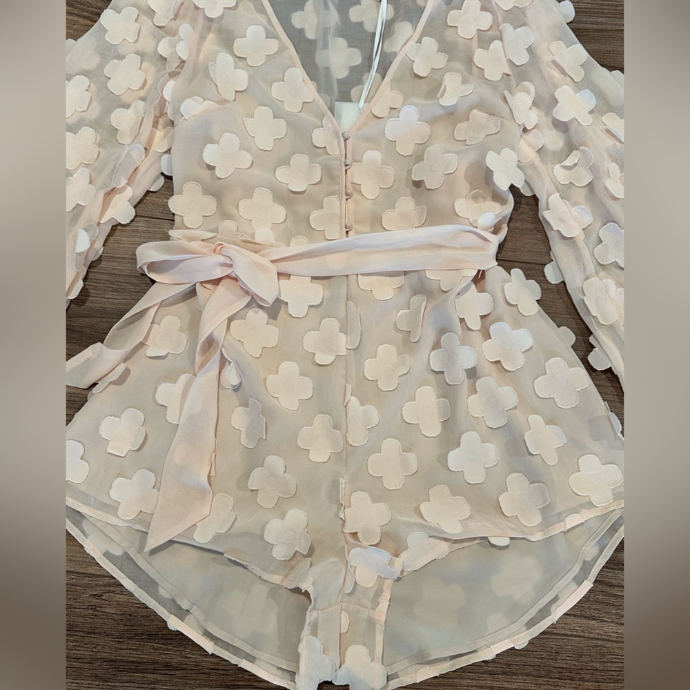 NWT! Alice McCall Wild Flowers Jumpsuit in Shell Pink Size 4 - Picture 4 of 12